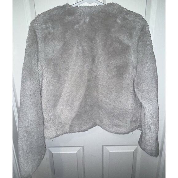 NWOT Wild Fable Gray Faux Fur Open Front Jacket  Small - Picture 2 of 8